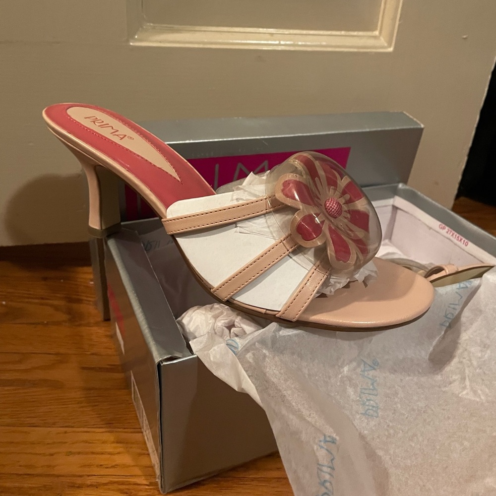prima floral heels no back